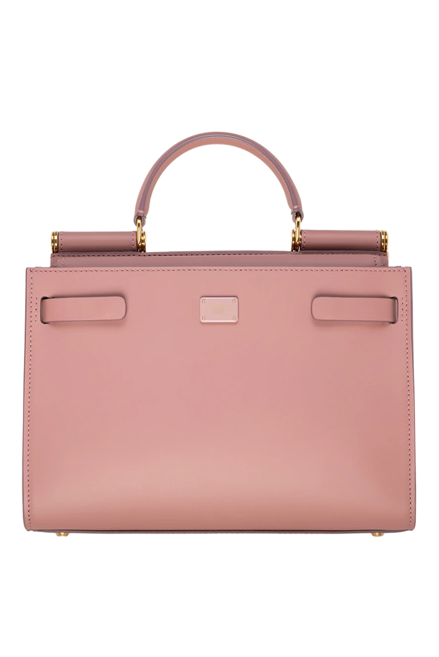 Dolce & Gabbana Lamb leather bag for women pink - front flap. Dimensions: 25.5 x 17.5 x 5.5 cm. Belt: movable shoulder belt made of chain and nappa, inspired by high jewelry. Fastener: secret button. Internal slip pocket with Devotion logo slider. Country of manufacture: Italy. Care: specialized cleaning - photo 1