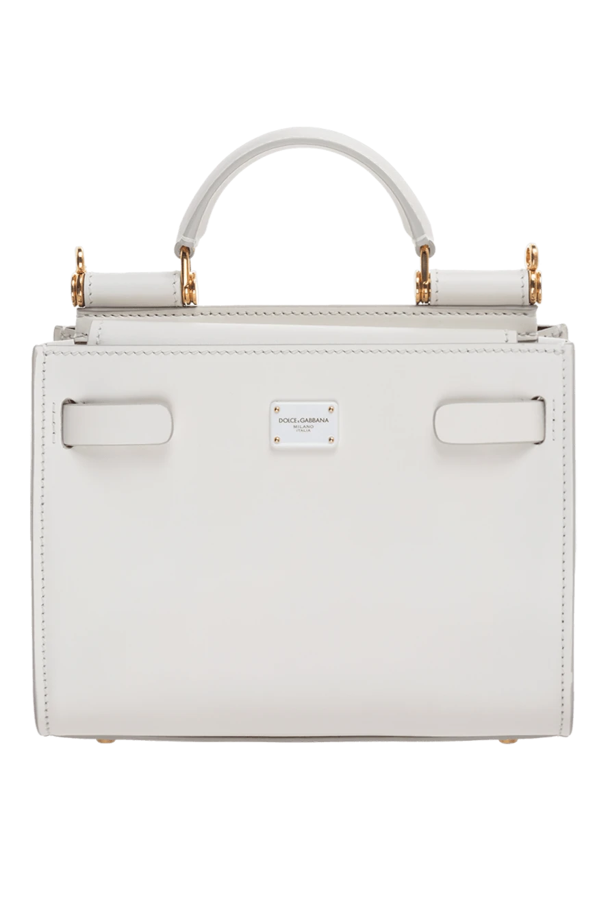 White cheap leather suitcase