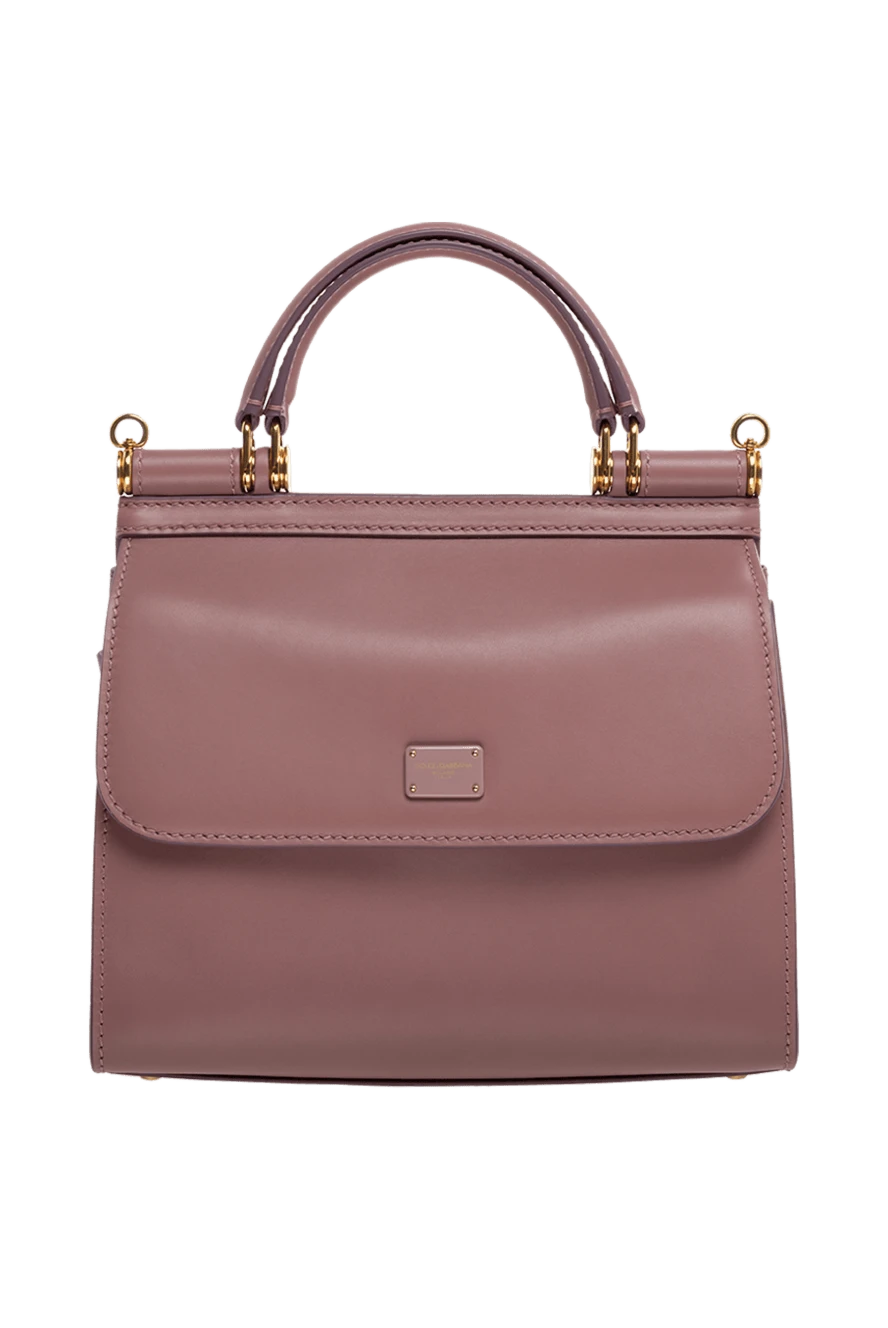 Dolce & Gabbana Women's genuine leather bag pink - branded plate with two types of galvanic coating. 100% genuine leather. Handle: Handle and detachable adjustable shoulder strap. inside pocket. hidden magnet. Country of manufacture: Italy. Care: specialized cleaning - photo 1