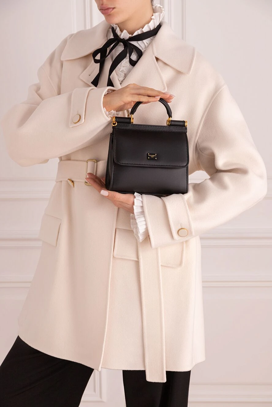 【送料&関税込】Dolce & Gabbana Black Leather Bag Dolce & Gabbana Black Leather Shoulder Bag ○ Labellov
