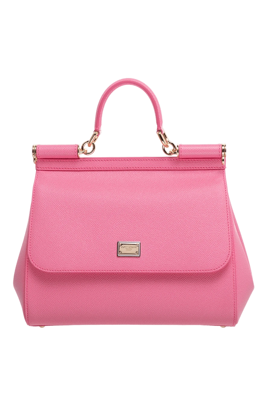 Dolce & Gabbana Women's calfskin bag pink - branded plate with two types of galvanic coating. calf leather. Dimensions: 13 ? 19 ? 6 cm (height ? length ? width). Handle: Top handle and removable, adjustable shoulder strap in Dauphine calfskin. Pocket: Printed textile lining, flat pocket. Closure: Front flap with double hidden magnet clasp. Country of manufacture: Italy. Care: specialized cleaning - photo 1