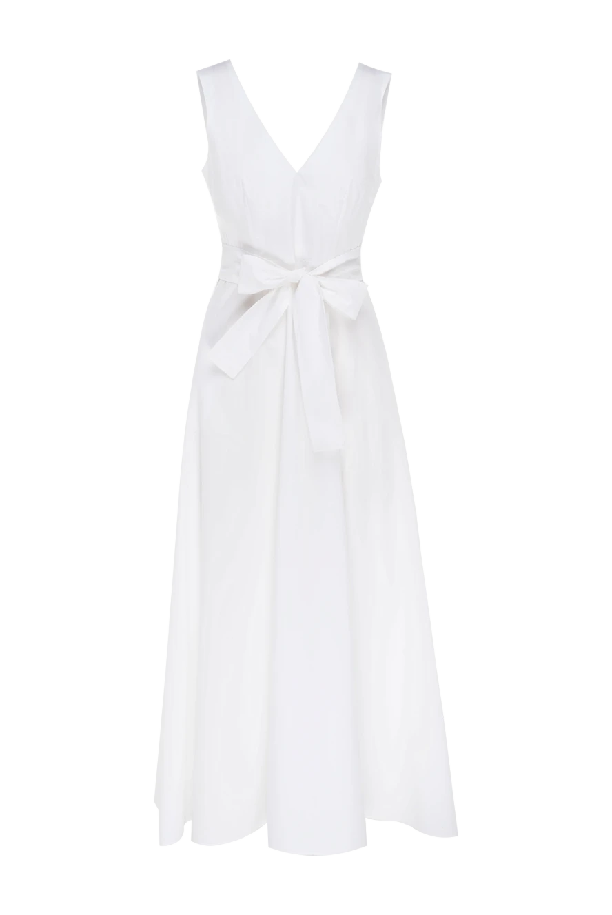 P.A.R.O.S.H. White cotton dress - 100%cotton. zipper, belt. Country of manufacture: Italy. Care: specialized cleaning - photo 1