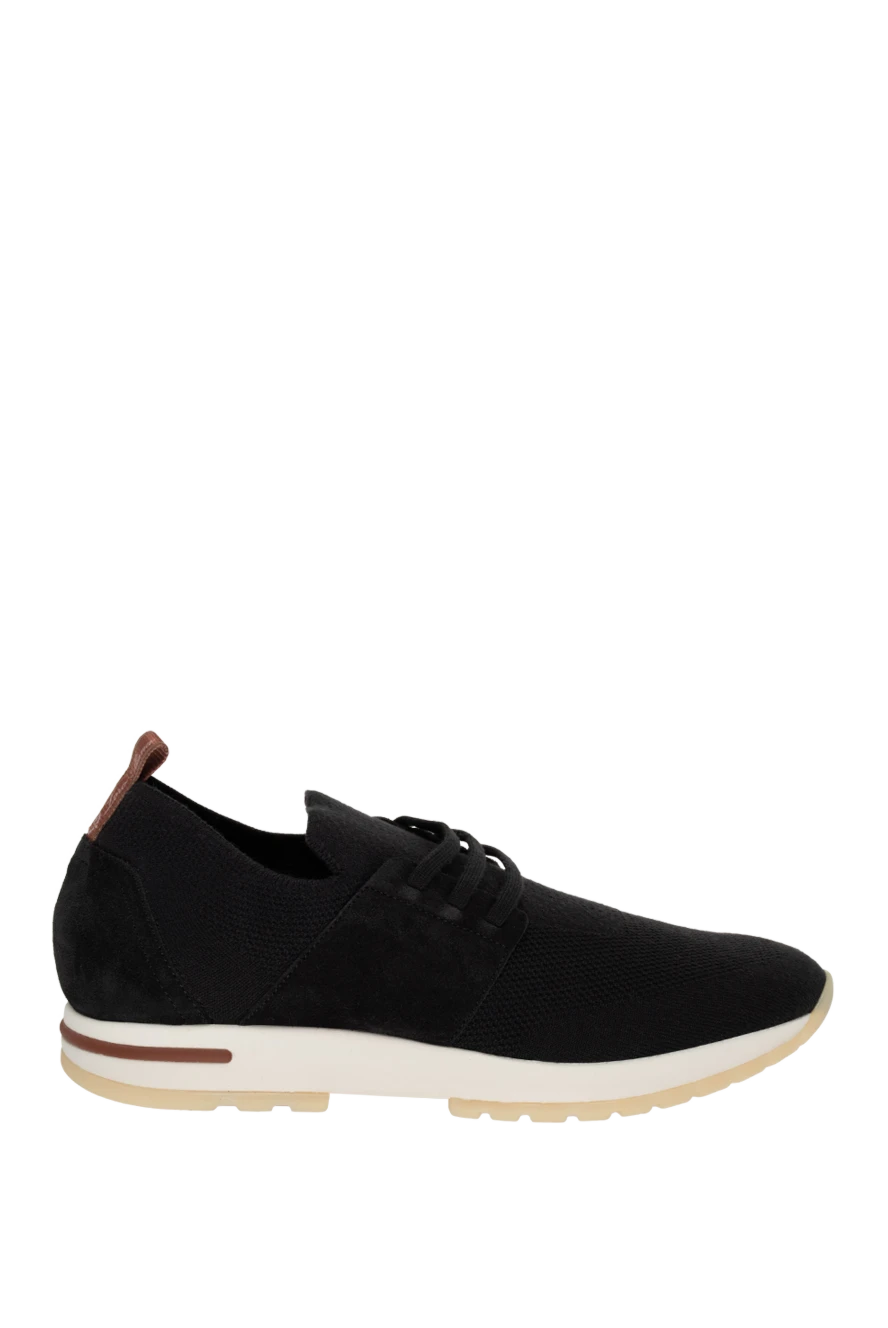 Loro Piana Sneakers made of textile for men black - contrast sole. 100% testil. Country of manufacture: Italy. Care: specialized cleaning - photo 1