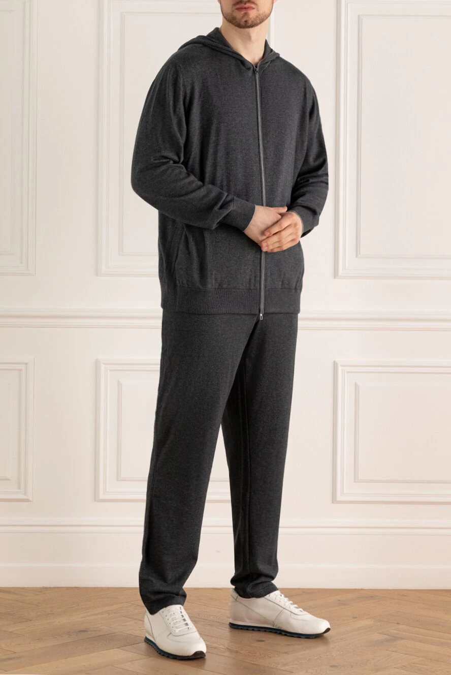Loro Piana men's gray cashmere and cotton walking suit 176415