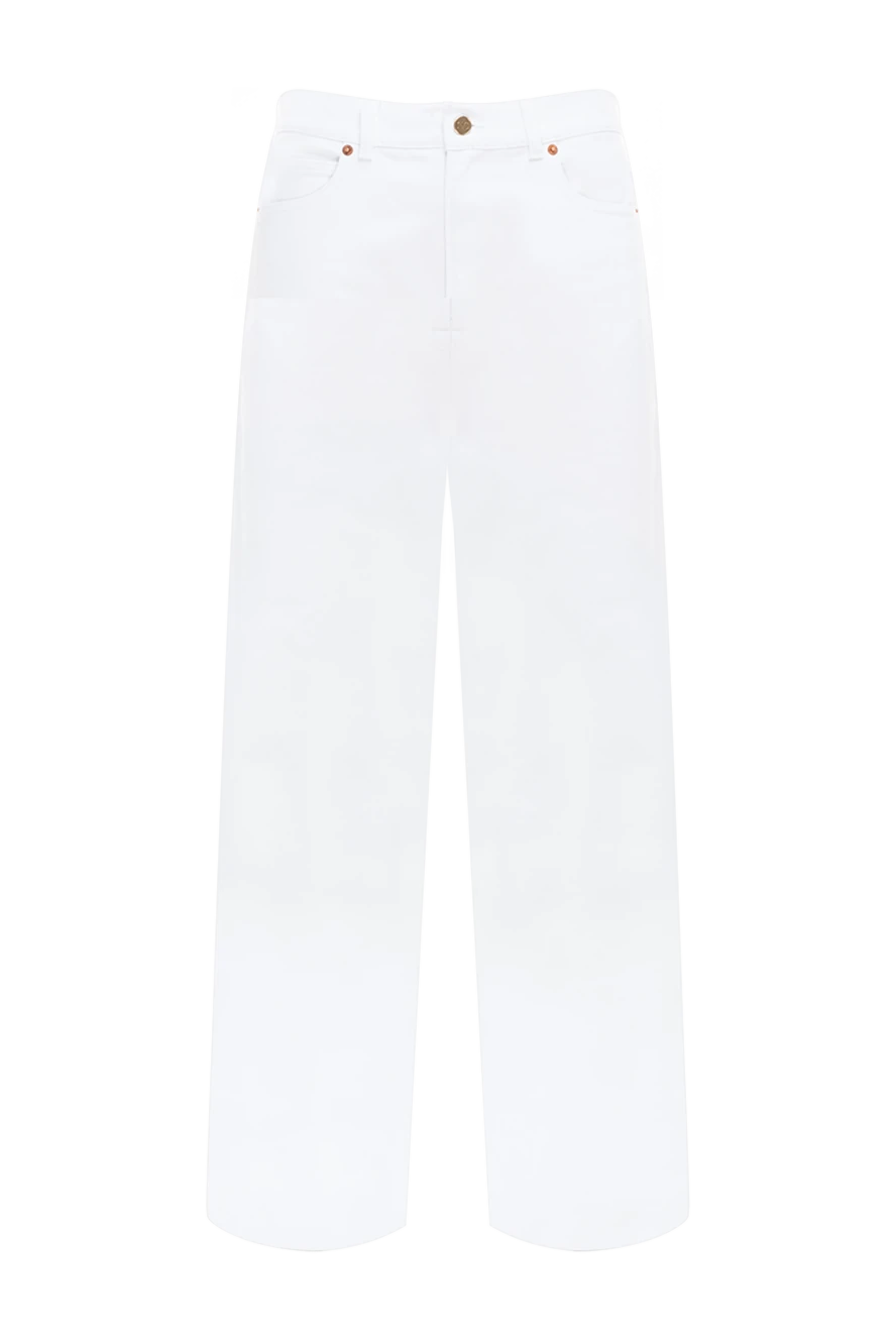 Valentino Women's white cotton jeans - 100% cotton. Closure: button, zipper. two side pockets, two back pockets. Country of manufacture: Italy. Care: specialized cleaning - photo 1