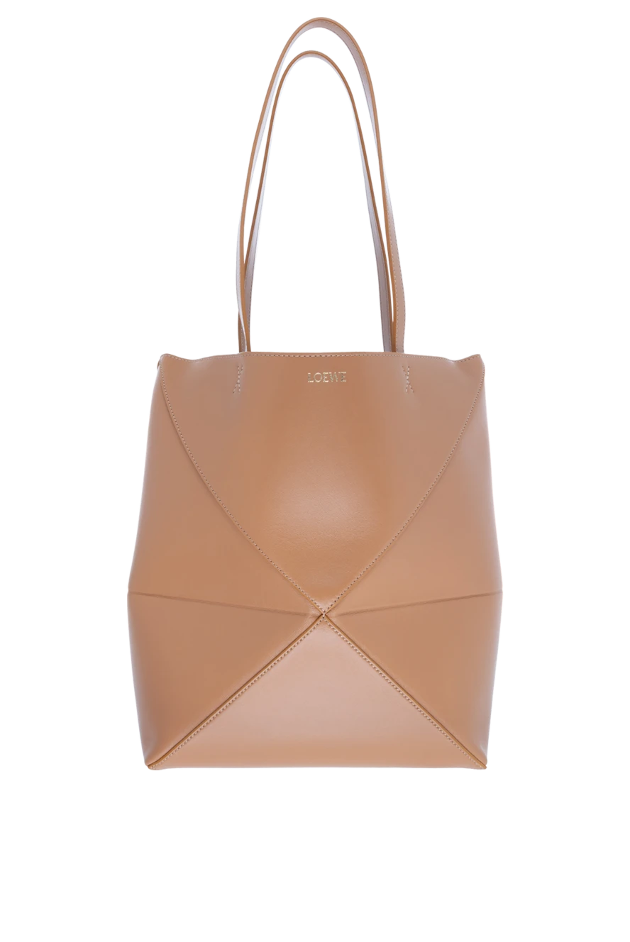 Loewe Casual bag made of leather for women beige - brand logo. calf leather. Size: 25.5 x 14.5 x 31.5. Country of manufacture: Italy. Care: specialized cleaning - photo 1