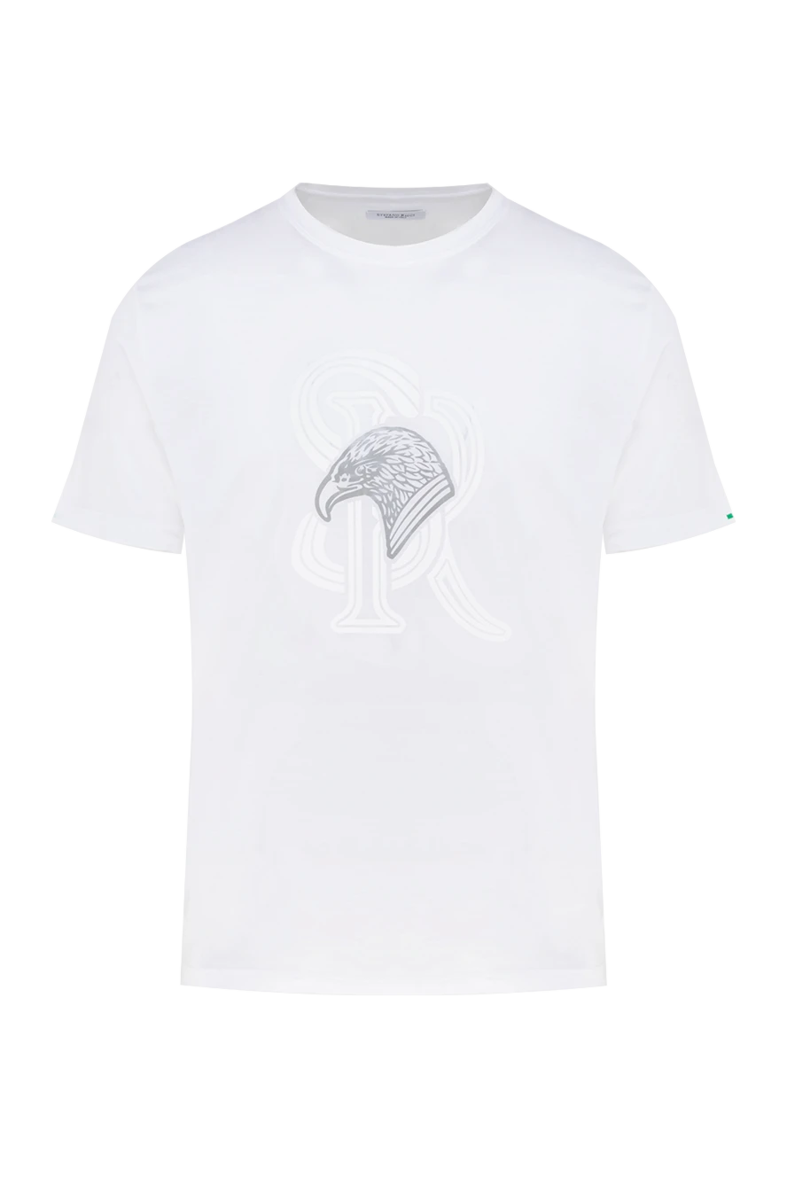 Stefano Ricci Футболка з бавовни чоловіча біла - логотип. 100% бавовна. Країна виробник: Італія. Догляд: спеціалізоване чищення - фото 1