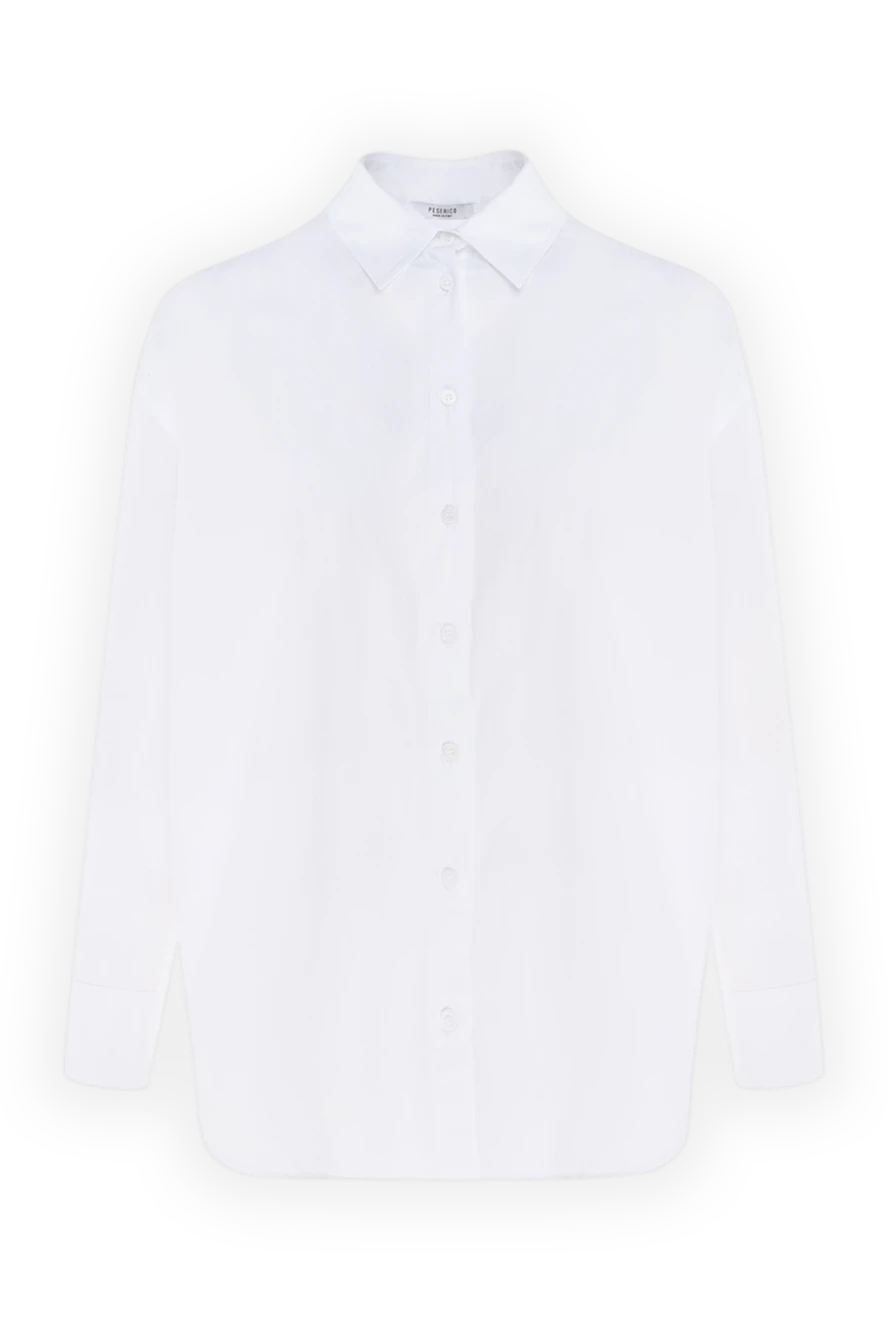 Peserico Women's white cotton and elastane shirt - 97% cotton, 3% elastane. Closure: buttons. Country of manufacture: Italy. Care: specialized cleaning - photo 1