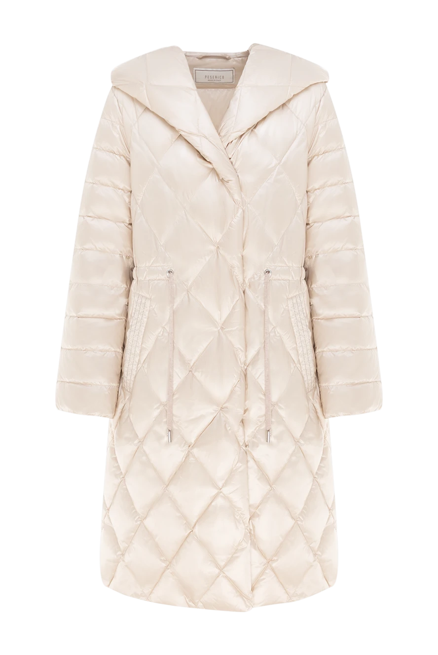 Peserico Women's nylon down jacket beige - quilted pattern. hood. 100% nylon. zipper, drawstring. two side pockets. Insulation: down. Country of manufacture: Italy. Care: specialized cleaning - photo 1