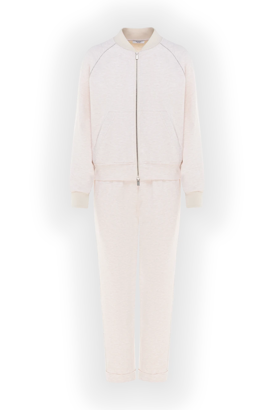 Peserico Walking suit made of cotton and elastane for women beige - 97% cotton, 3% elastane. Closure: zipper. two side pockets. Country of manufacture: Italy. Care: specialized cleaning - photo 1