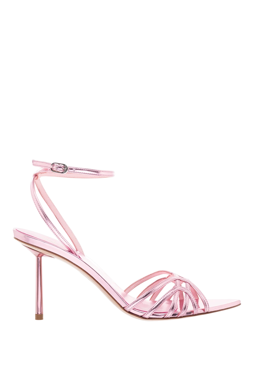 Le Silla Sandals made of genuine leather for women pink - metallic effect. 100% genuine leather. leather. Heel height: 80 mm. Country of manufacture: Italy. Care: specialized cleaning - photo 1