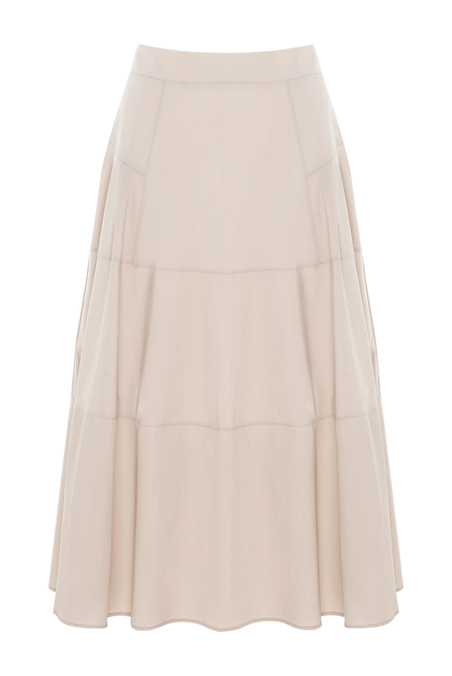 D.Exterior Beige skirt for women - 71% cotton, 25% polyamide, 4% elastane. Closure: zipper. Country of manufacture: Italy. Care: specialized cleaning - photo 1