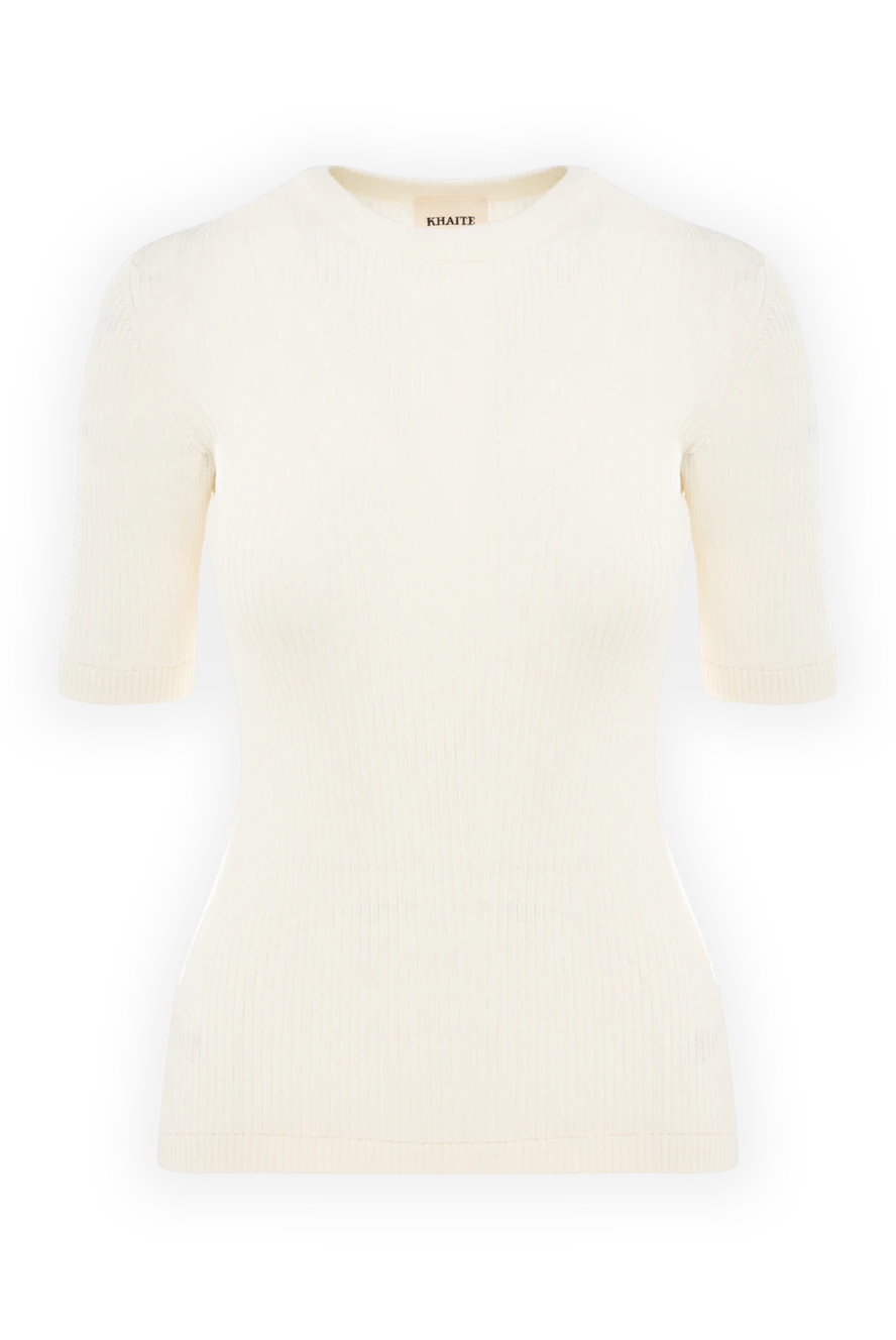 Khaite Women's white wool and polyamide top - 97% wool, 2% polyamide. Country of manufacture: Italy. Care: specialized cleaning - photo 1