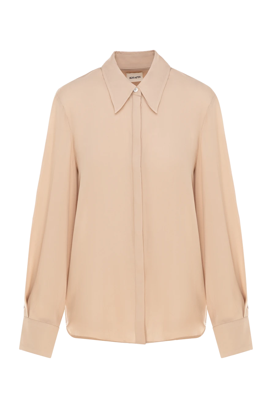 Khaite Silk blouse for women beige - 100% silk. Closure: buttons. Country of manufacture: Italy. Care: specialized cleaning - photo 1