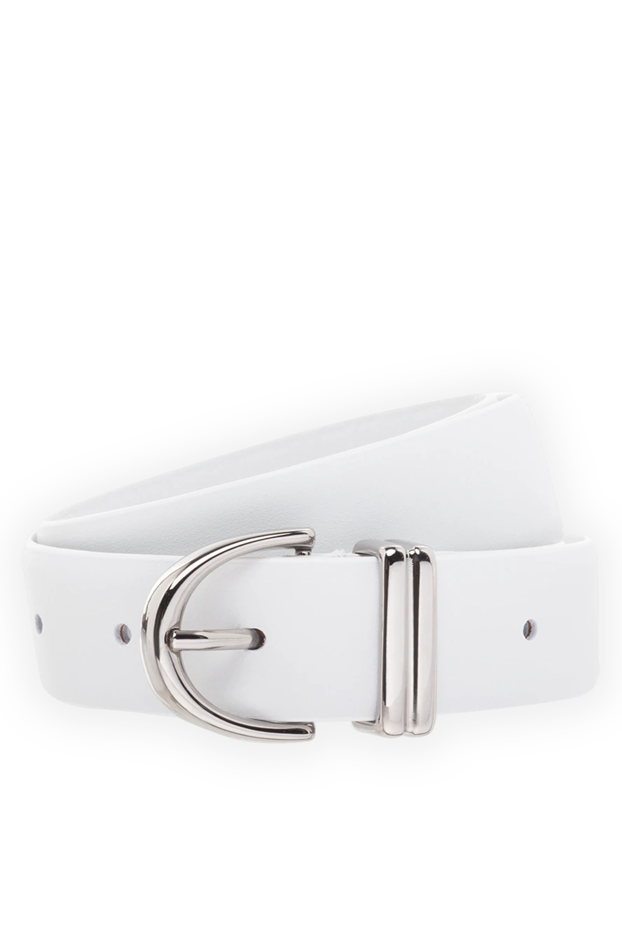 Khaite Women's white genuine leather belt - 100% genuine leather. Country of manufacture: Italy. Care: specialized cleaning - photo 1