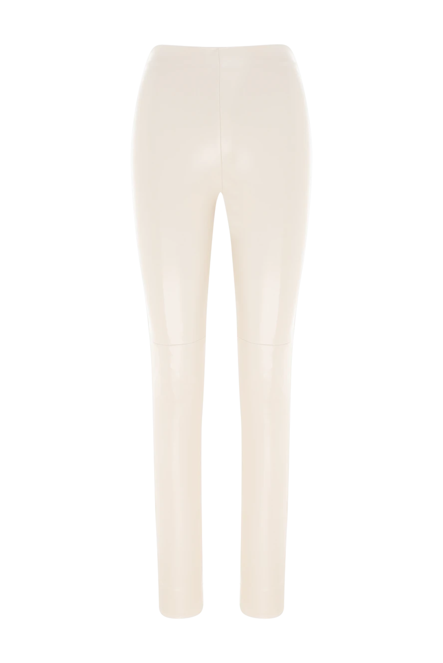 The Andamane Polyester and genuine leather leggings for women beige - 65% polyester, 35% genuine leather. Closure: elastic waistband. Country of manufacture: Italy. Care: specialized cleaning - photo 1