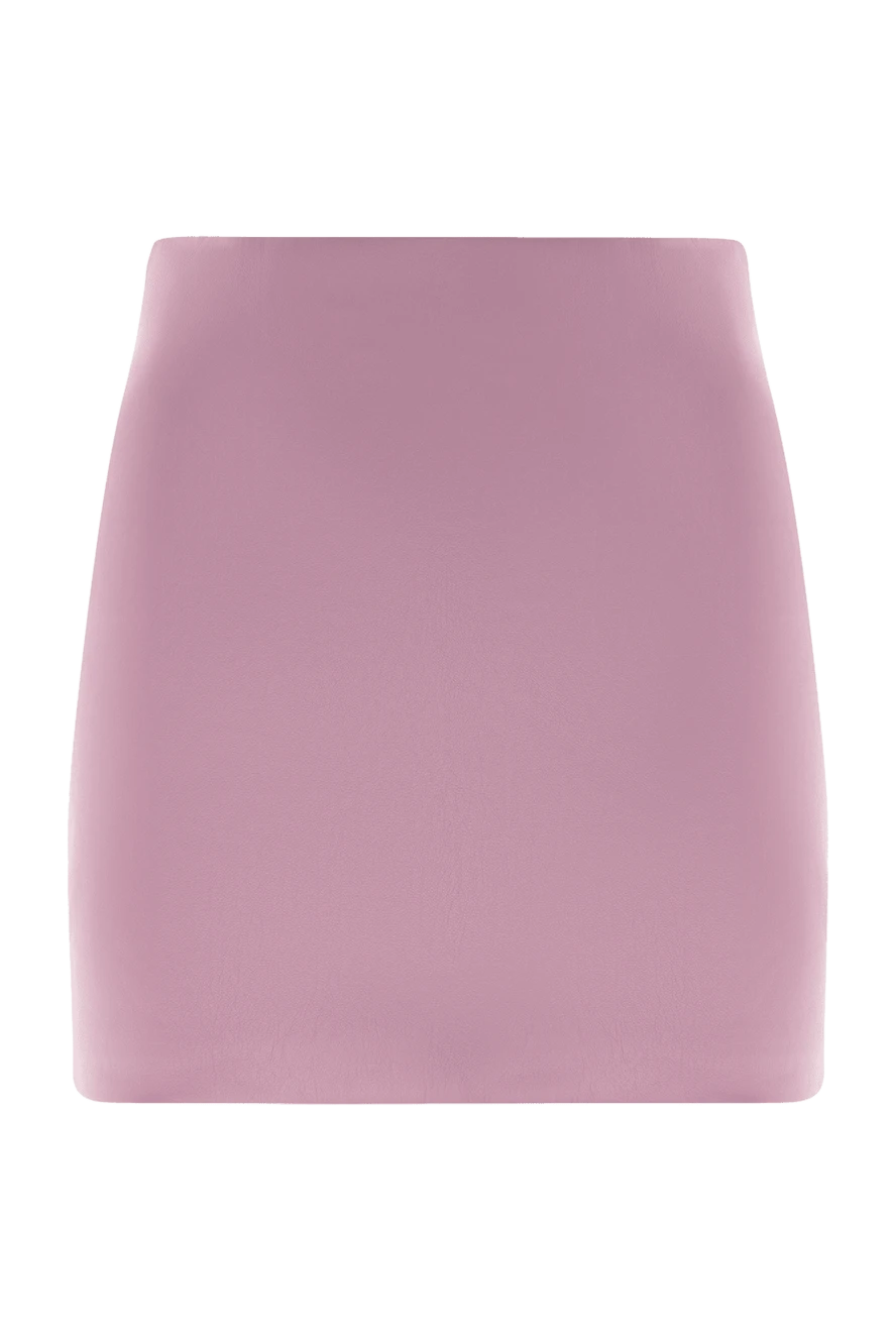 The Andamane Women's purple genuine leather skirt - 65% polyester, 35% genuine leather. Closure: zipper. Country of manufacture: Italy. Care: specialized cleaning - photo 1