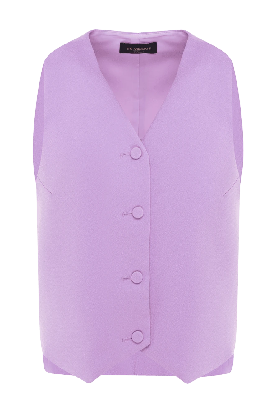 The Andamane Polyester suit vest purple for women - 100% polyester. Closure: button. Country of manufacture: Italy. Care: specialized cleaning - photo 1