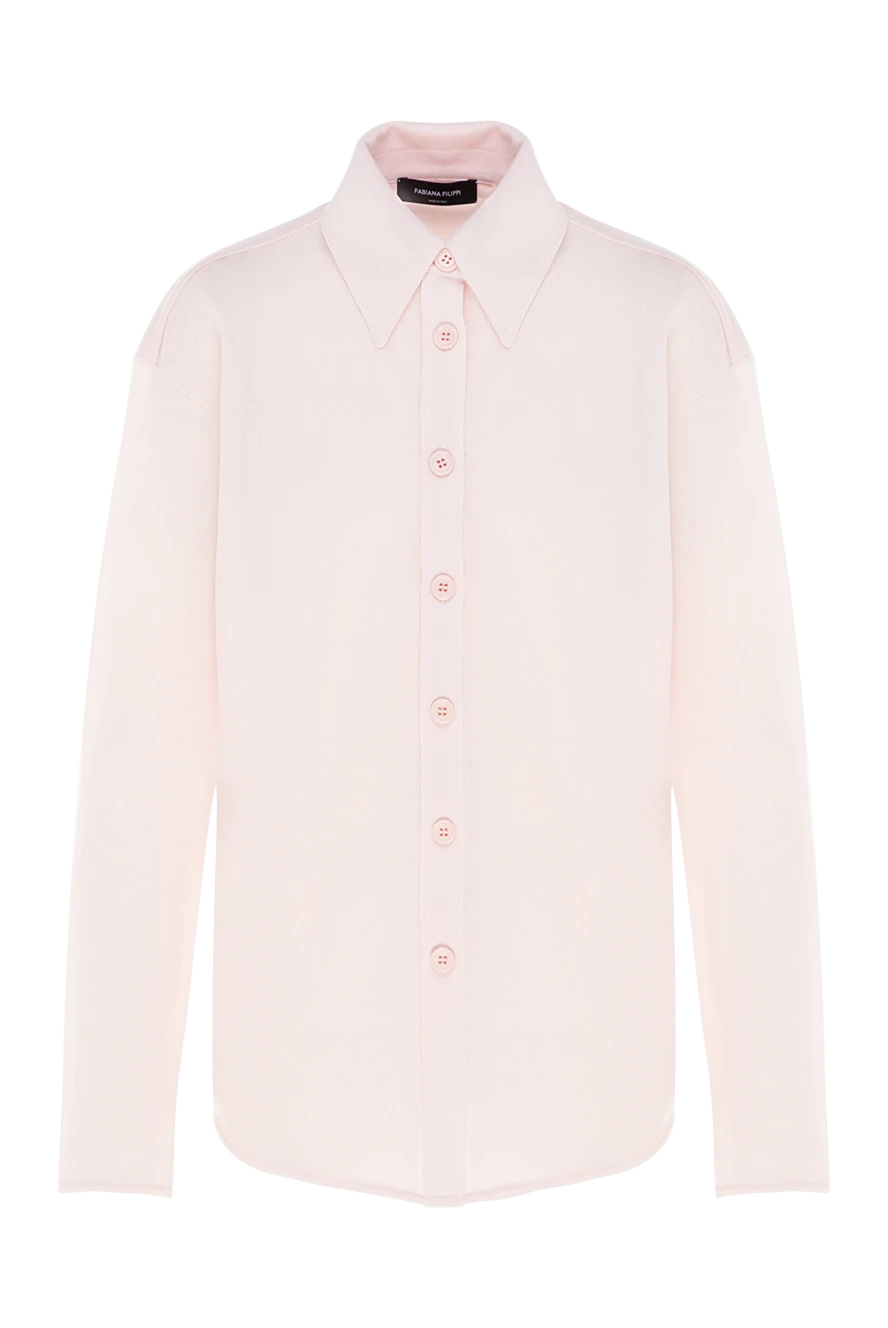 Fabiana Filippi Women's cotton and nylon shirt pink - 76% cotton, 24% nylon. Closure: buttons. Country of manufacture: Italy. Care: specialized cleaning - photo 1