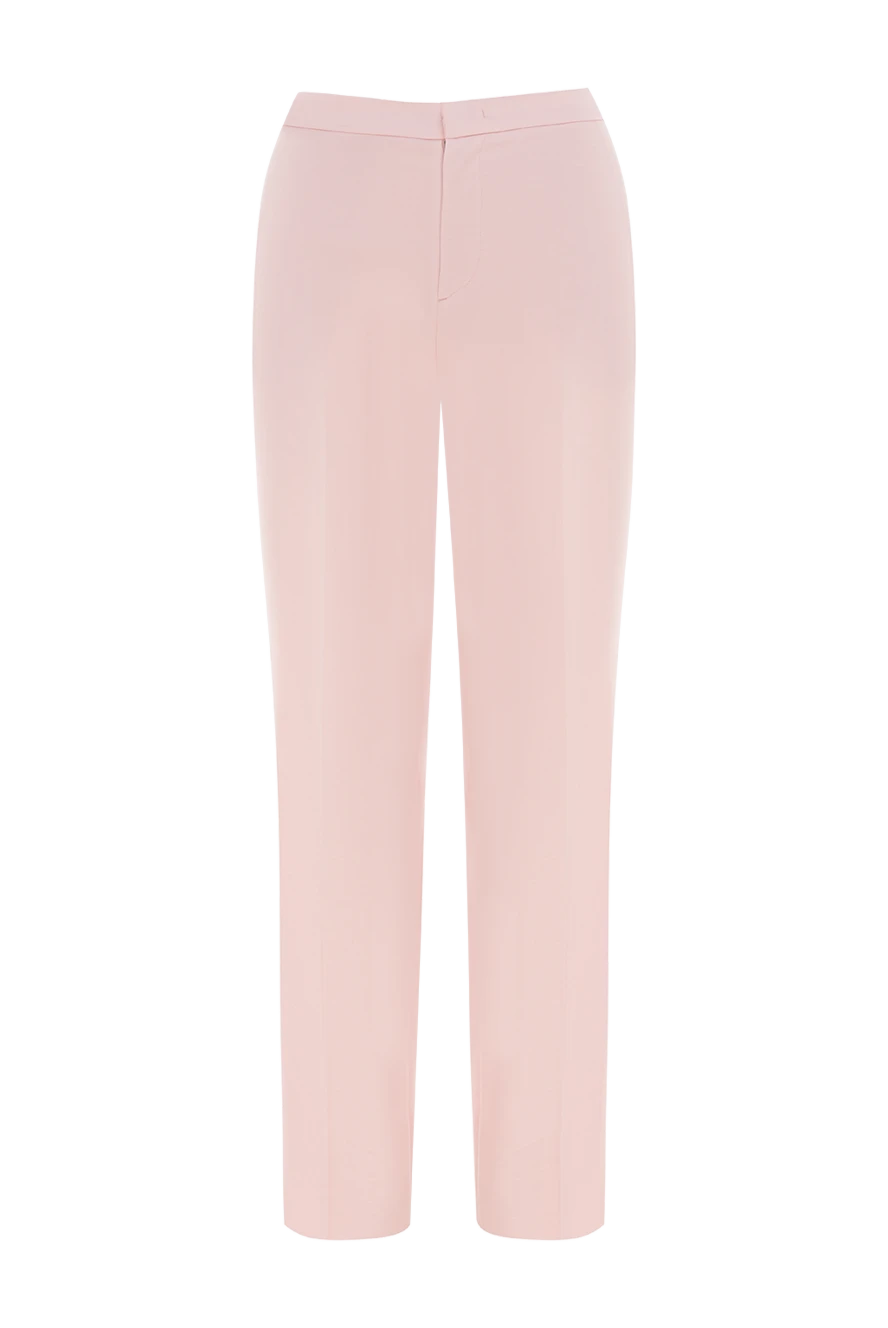 Fabiana Filippi Pink wool and silk pants for women - 71% wool, 29% silk. Closure: zipper. two side pockets, two back pockets. Country of manufacture: Italy. Care: specialized cleaning - photo 1