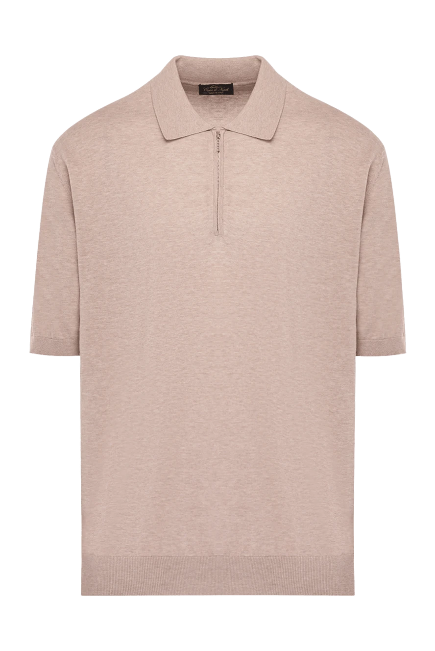 Cesare di Napoli Beige cotton polo for men - 100% cotton. Country of manufacture: Italy. Care: specialized cleaning - photo 1