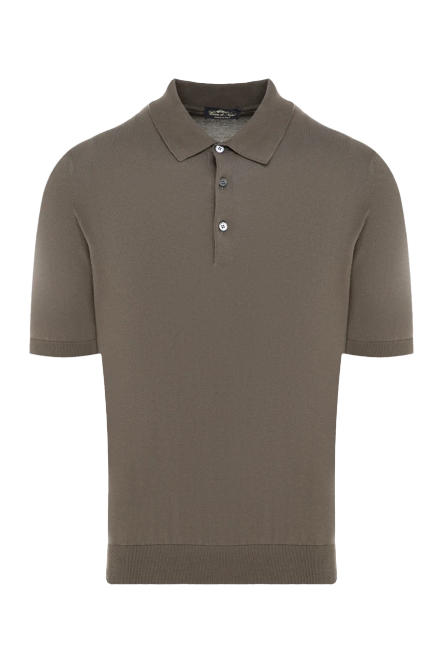 Cesare di Napoli Cotton polo men's green - 100% cotton. Closure: buttons. Country of manufacture: Italy. Care: specialized cleaning - photo 1