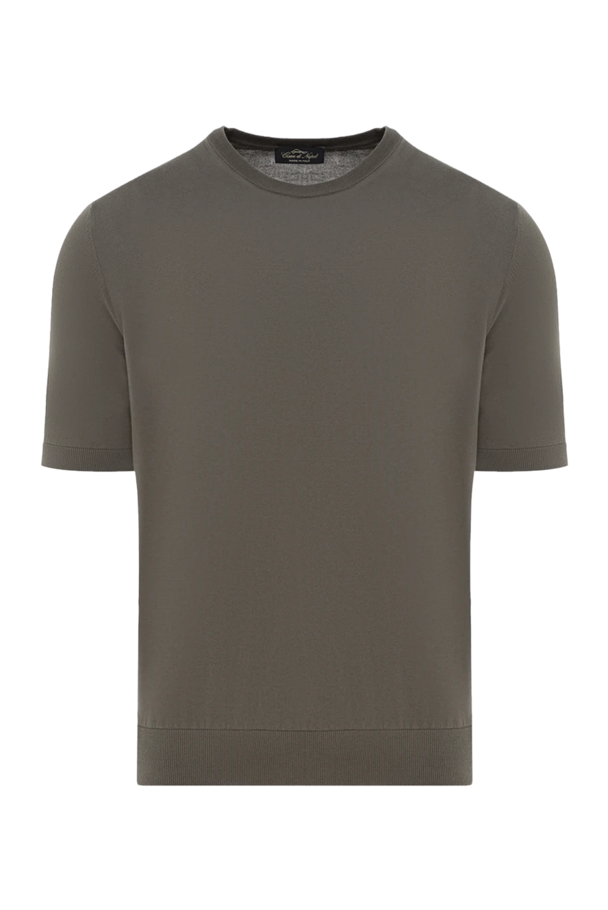 Cesare di Napoli Short sleeve cotton jumper for men green (markdown) - 100% cotton. Country of manufacture: Italy. Care: specialized cleaning - photo 1