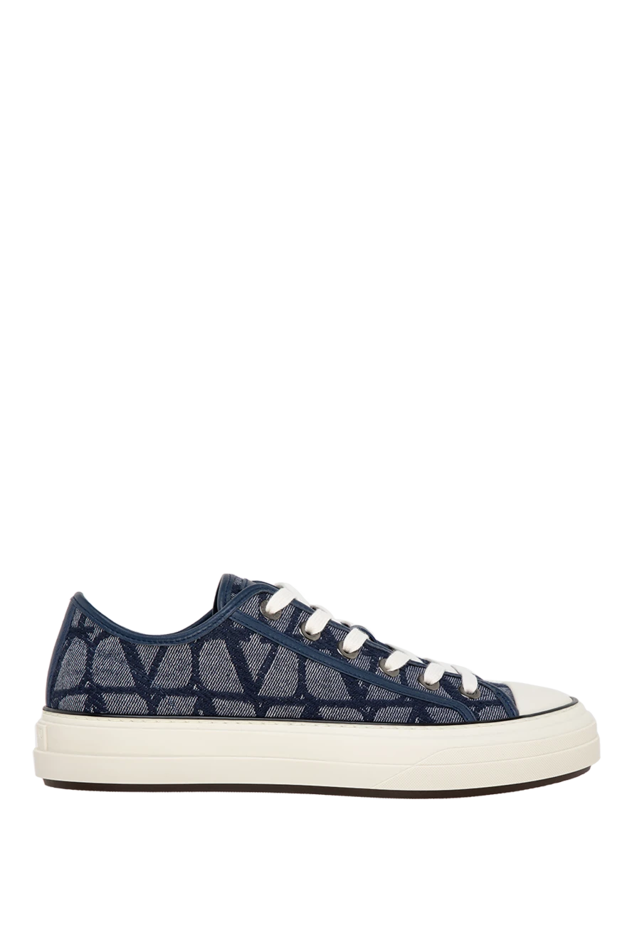 Valentino Sneakers made of cotton and polyester for women blue - brand logo. 87% cotton, 13% polyester. Closure: laces. rubber. Country of manufacture: Italy. Care: specialized cleaning - photo 1