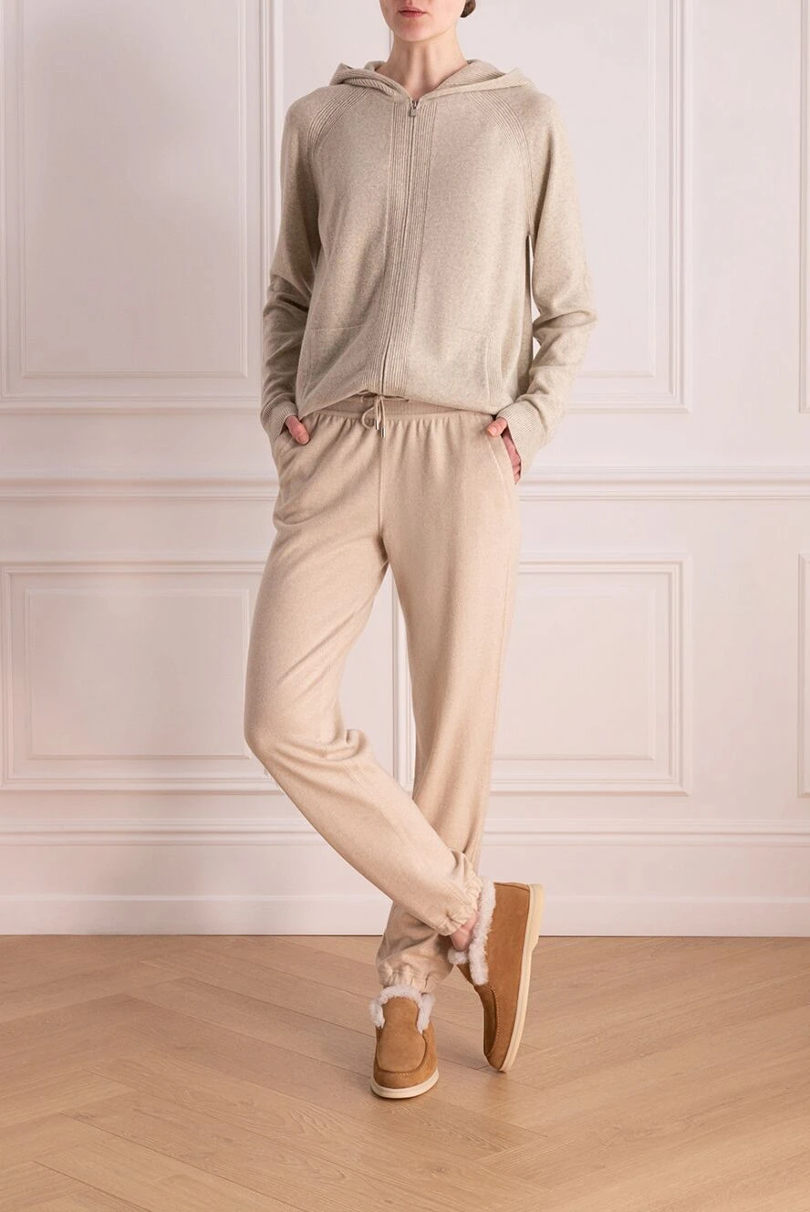 パンツ 90s Loro Piana fabric cashmere mix pants Loro Piana cashmere knitted pants for women beige 177067 — Women