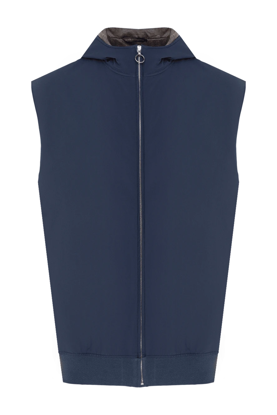 Seraphin Men's nylon and cashmere vest blue - nylon, cashmere. Closure: zipper. two front pockets. Country of manufacture: Italy. Care: specialized cleaning - photo 1