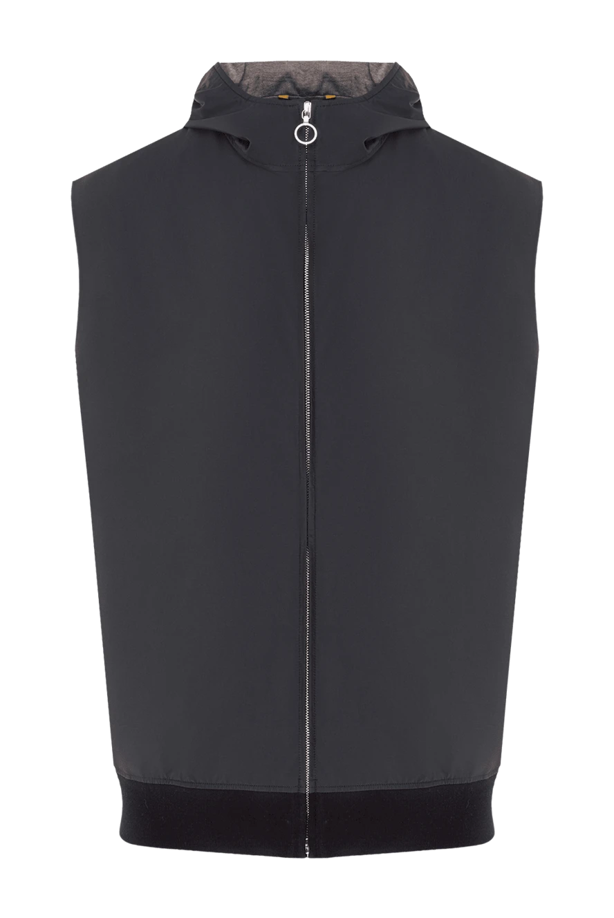 Seraphin Nylon and cashmere vest for men black - nylon, cashmere. Closure: zipper. two front pockets. Country of manufacture: Italy. Care: specialized cleaning - photo 1