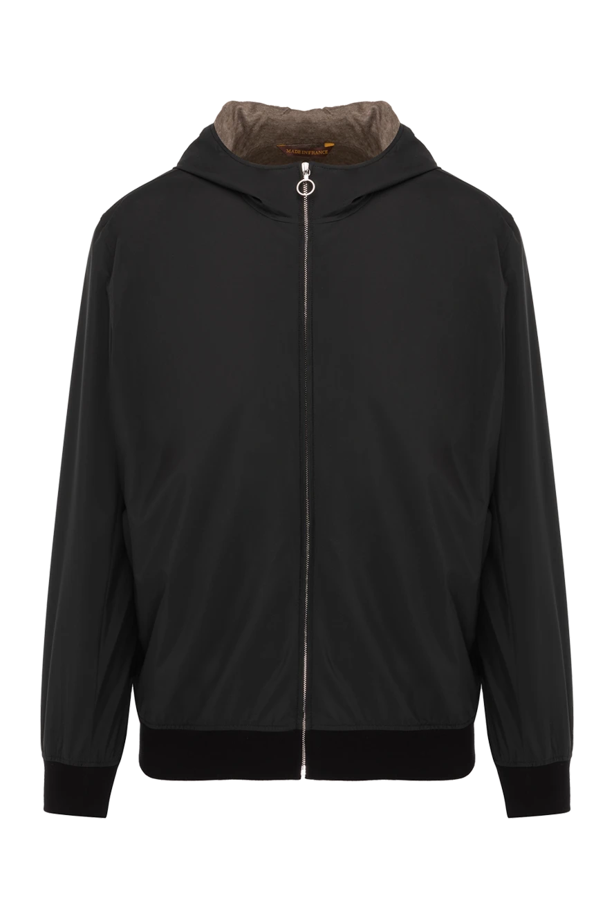 Seraphin Black men's jacket made of nylon and cashmere - nylon, cashmere. Closure: zipper. two side pockets. Country of manufacture: Italy. Care: specialized cleaning - photo 1