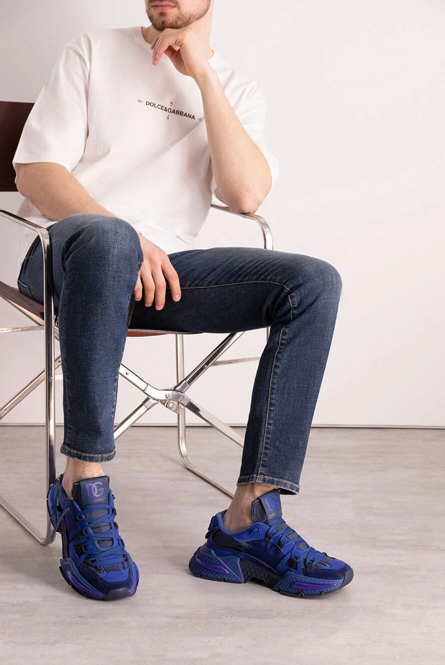 Dolce & Gabbana 青 ローファー Dolce & Gabbana Blue Sequined Loafers Formal Dress Men's