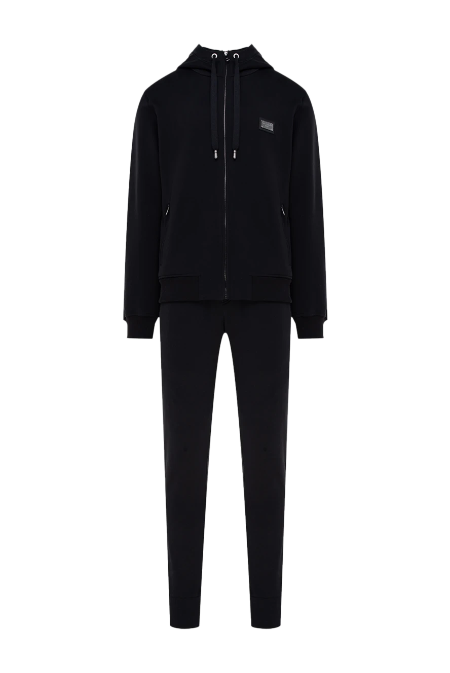 Dolce & Gabbana Walking suit made of cotton for men black - brand logo. hood. 100% cotton. zipper, drawstring. two side pockets. Country of manufacture: Italy. Care: specialized cleaning - photo 1