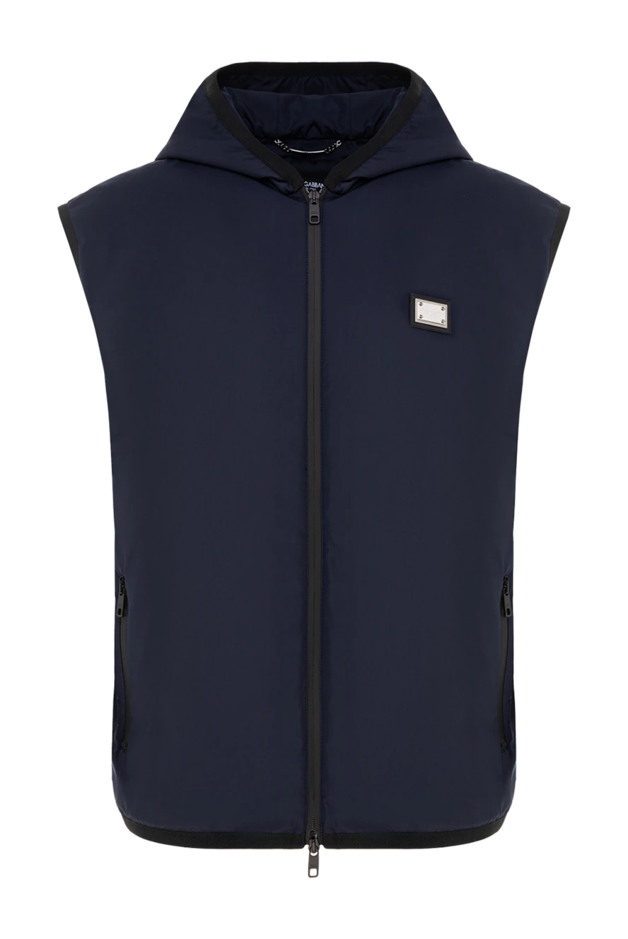 Dolce & Gabbana Men's vest black - 50% polyester, 26% cotton, 20% polyamide. Closure: zipper. two front pockets. Country of manufacture: Italy. Care: specialized cleaning - photo 1