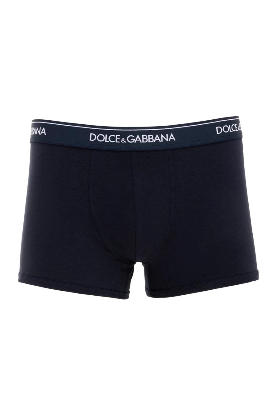 Dolce & Gabbana Боксери з бавовни чоловічі сині - логотип бренду. 100% бавовна. Країна виробник: Італія. Догляд: спеціалізоване чищення - фото 1