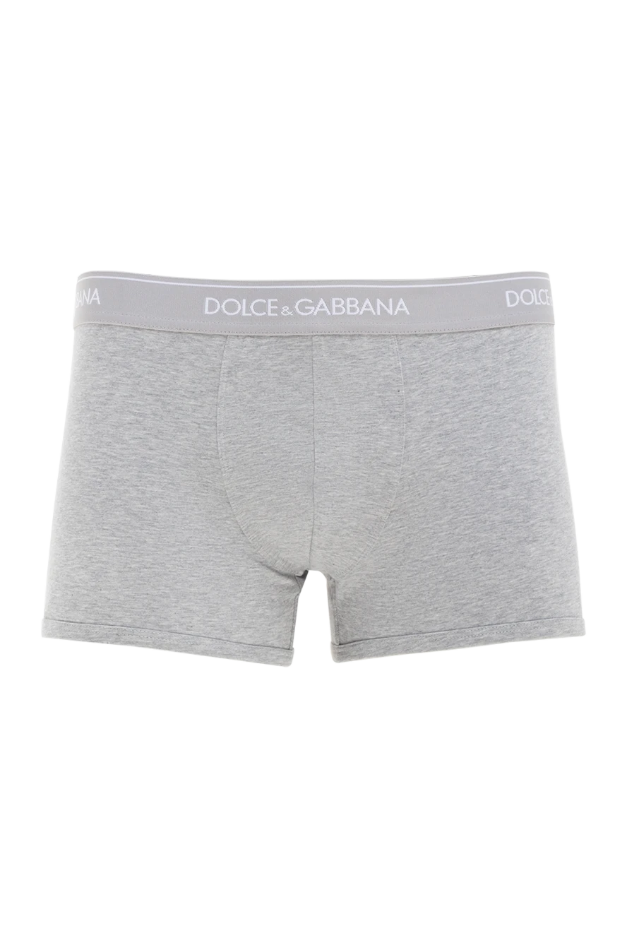 Dolce & Gabbana Cotton boxer briefs for men, gray - brand logo. 100% cotton. Country of manufacture: Italy. Care: specialized cleaning - photo 1