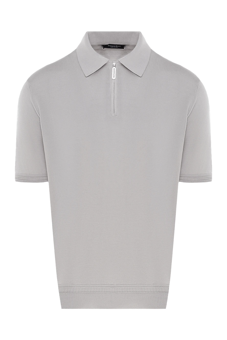 Stefano Ricci Поло из шелка мужское серое - 100% шелк. молния. Страна производитель: Италия. Уход: специализированная чистка - фото 1