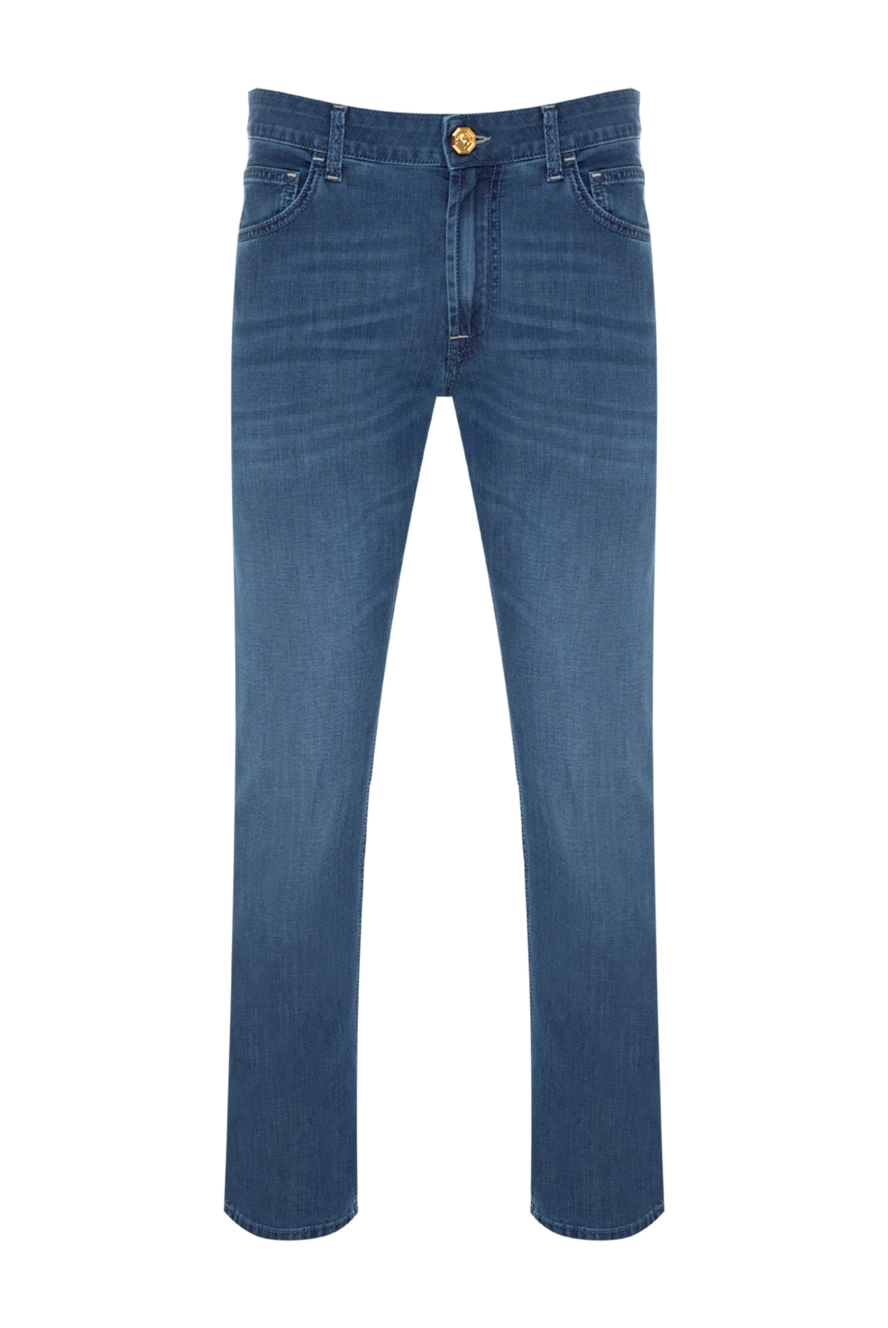 Stefano Ricci Джинсы голубые мужские - логотип бренда. 91% хлопок, 6% эластомер, 3% эластан. молния, пуговица. три передних кармана, два задних кармана. Страна производитель: Италия. Уход: специализированная чистка - фото 1