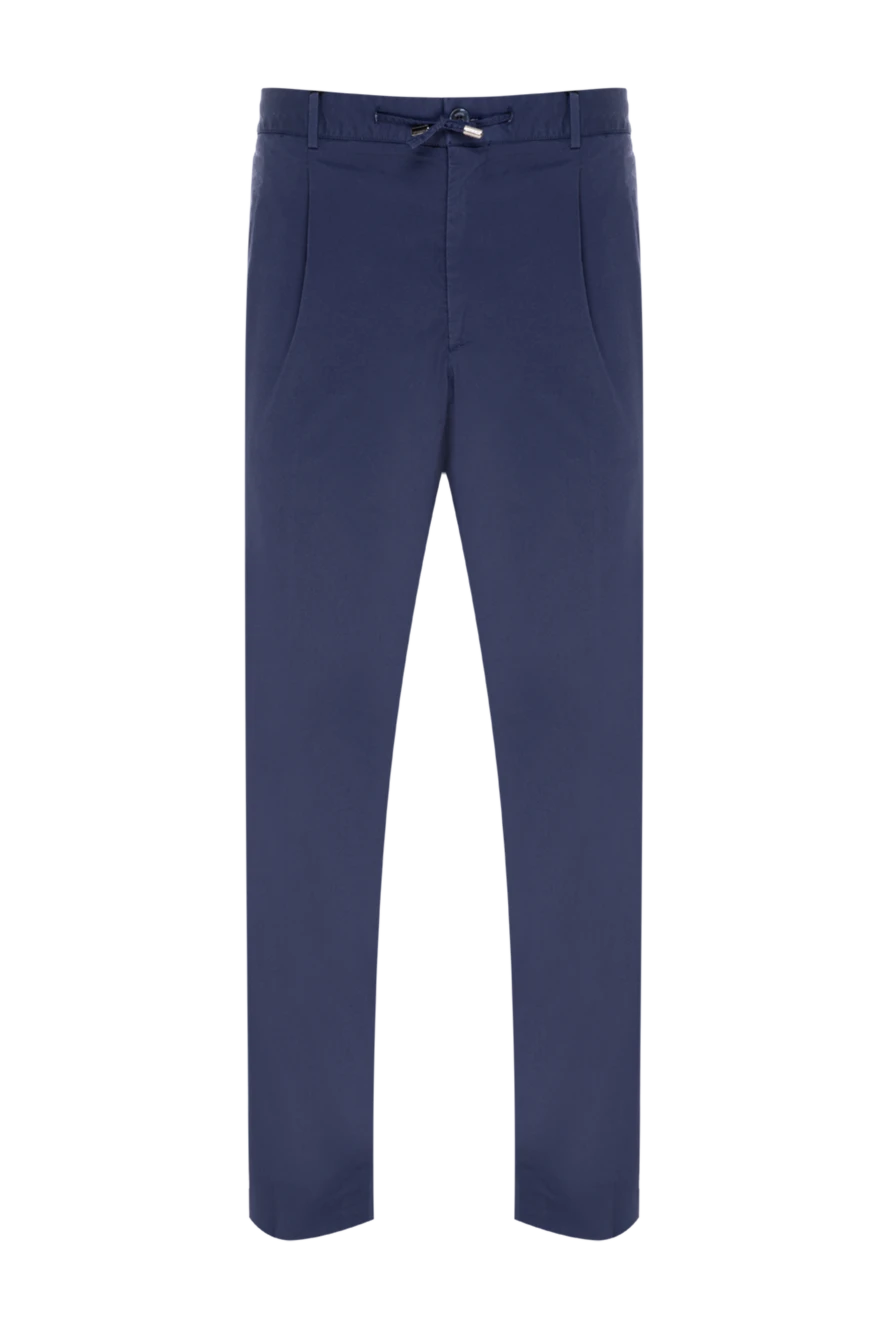 Stefano Ricci Брюки мужские синие - защипы. 73% лиоцелл, 23% хлопок, 4% эластан. кулиска, пуговица, молния. два передних кармана два задних кармана. Страна производитель: Италия. Уход: специализированная чистка - фото 1