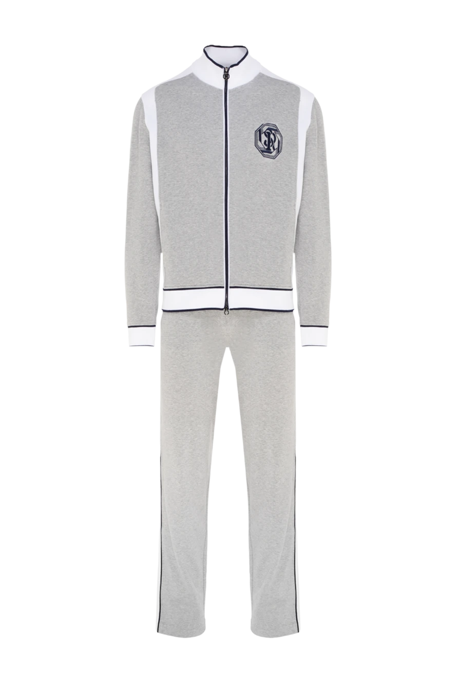Stefano Ricci Костюм прогулянковий з бавовни та еластану сірий - контрастні вставки, логотип бренду. блискавка. 93% бавовна, 7% еластан. дві бічні кишені. Країна виробник: Італія. Догляд: спеціалізоване чищення - фото 1