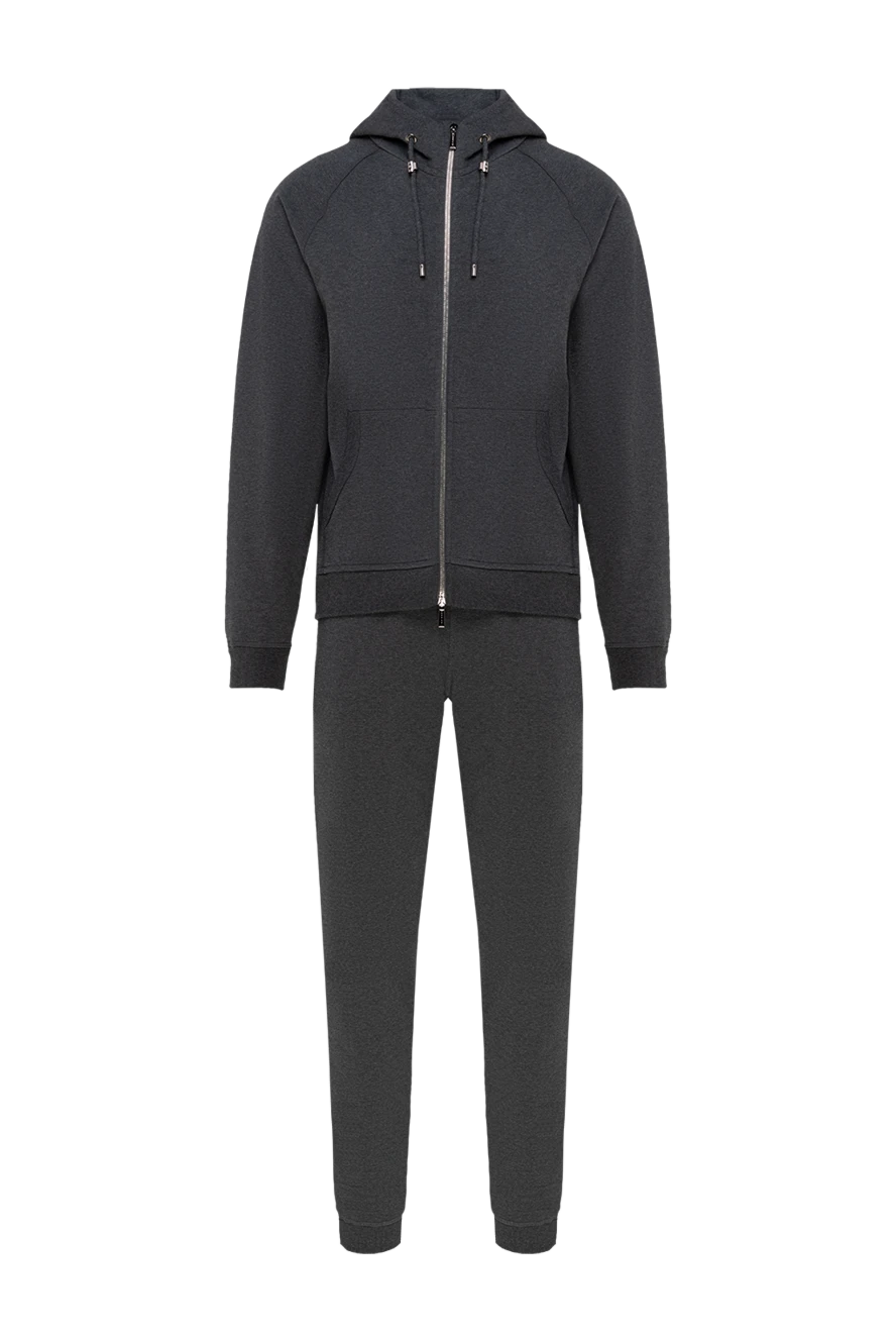 Moorer Walking suit made of cotton and elastane gray - hood. zipper, drawstring. 95% cotton, 5% elastane. two side pockets. Country of manufacture: Italy. Care: specialized cleaning - photo 1