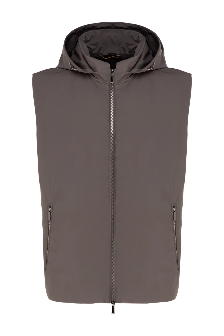 Moorer Polyester vest for men gray - 100% polyester. Closure: zipper. two front pockets. Country of manufacture: Italy. Care: specialized cleaning - photo 1