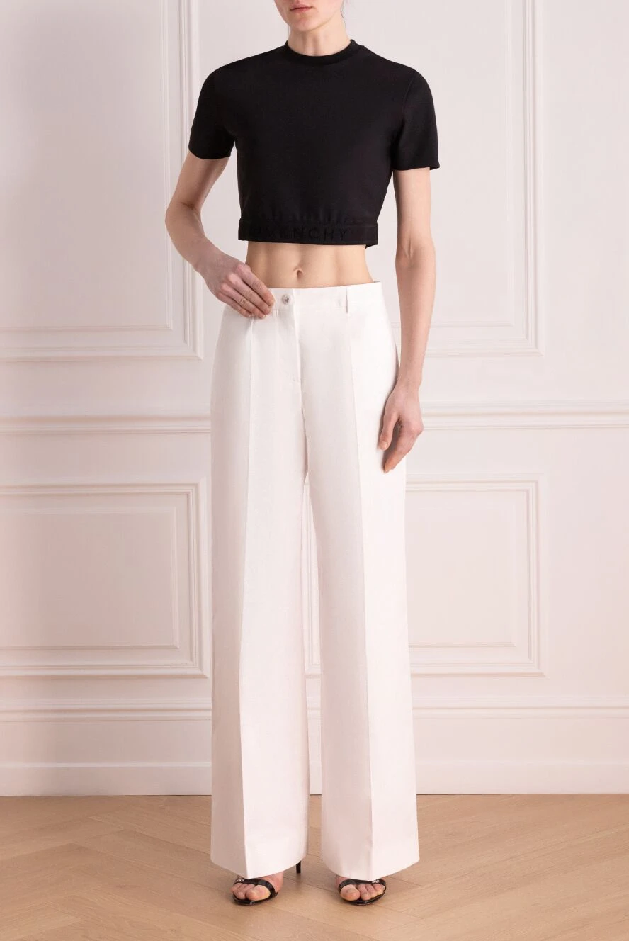 Dolce & Gabbana women's white pants made of cotton and