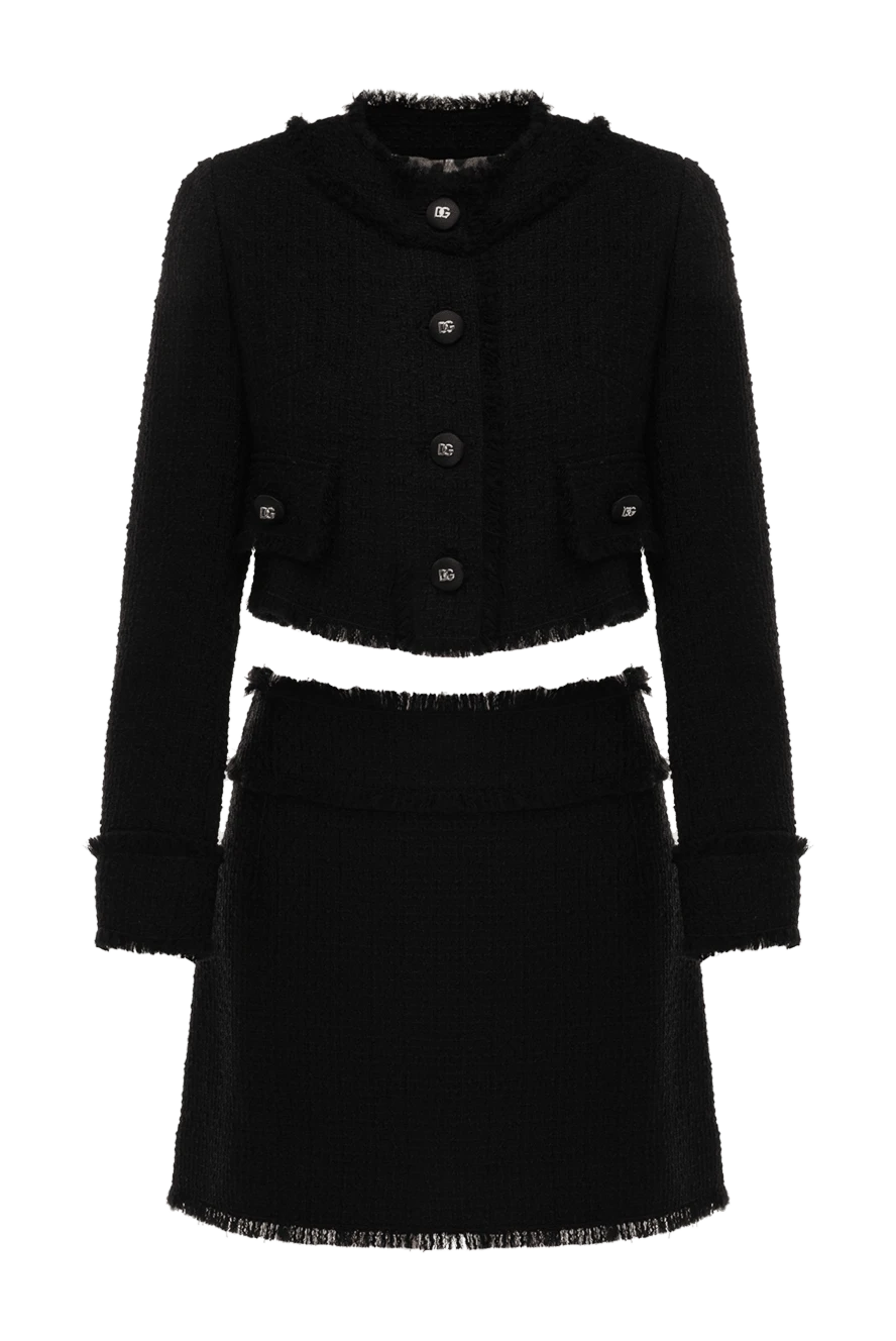 Dolce & Gabbana Black wool and polyamide skirt suit for women - 93% wool, 7% polyamide. Closure: buttons. two side pockets. Country of manufacture: Italy. Care: specialized cleaning - photo 1