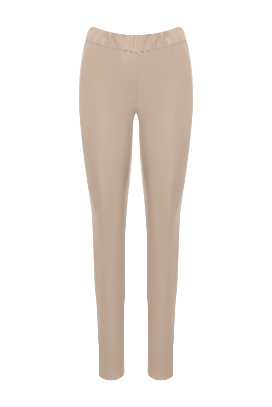 Max&Moi Leggings made of genuine leather for women beige - 100% genuine leather. Country of manufacture: Italy. Care: specialized cleaning - photo 1