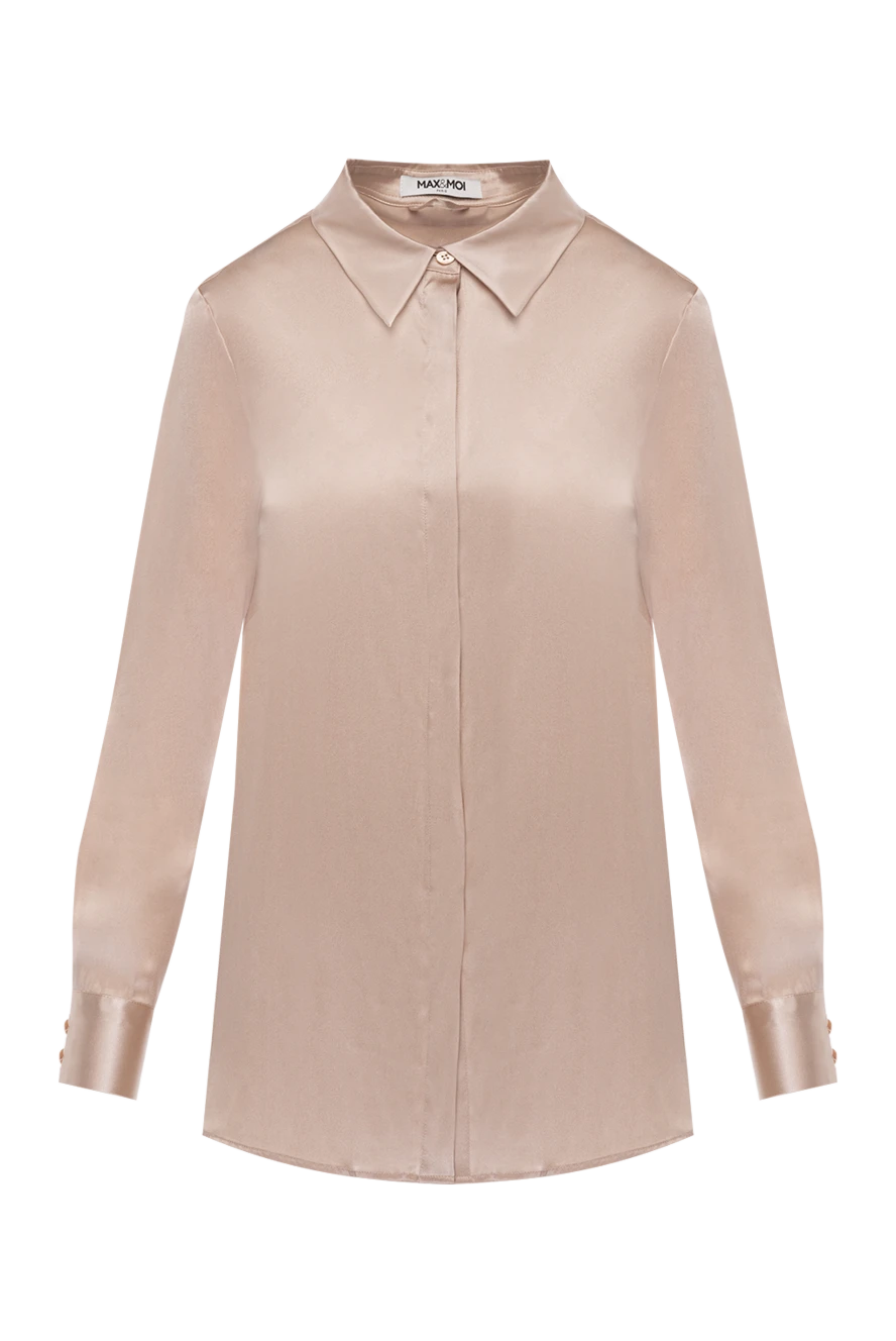 Max&Moi Silk and elastane shirt for women beige - 95% silk, 5% elastane. Closure: buttons. Country of manufacture: Italy. Care: specialized cleaning - photo 1