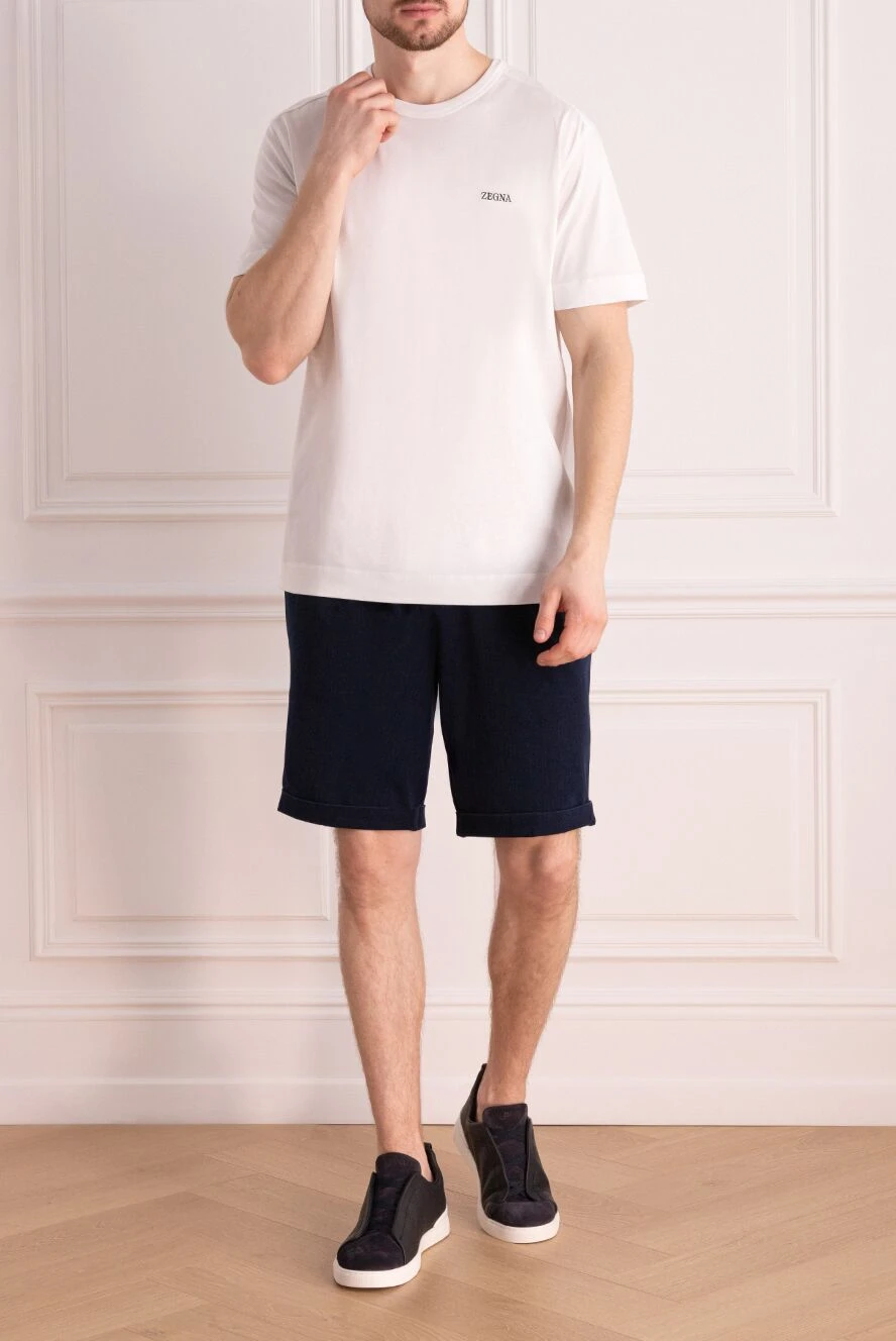 Ermenegildo Zegna men's white cotton t-shirt 177336 — Men t