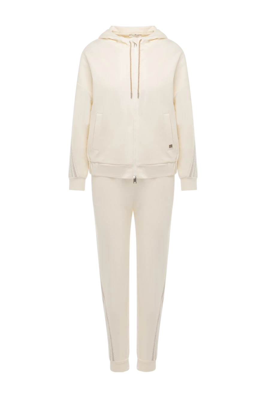 Panicale Walking suit for women white - hood. 61% cotton, 33% polyamide, 6% elastane. zipper, drawstring. two side pockets. Country of manufacture: Italy. Care: specialized cleaning - photo 1