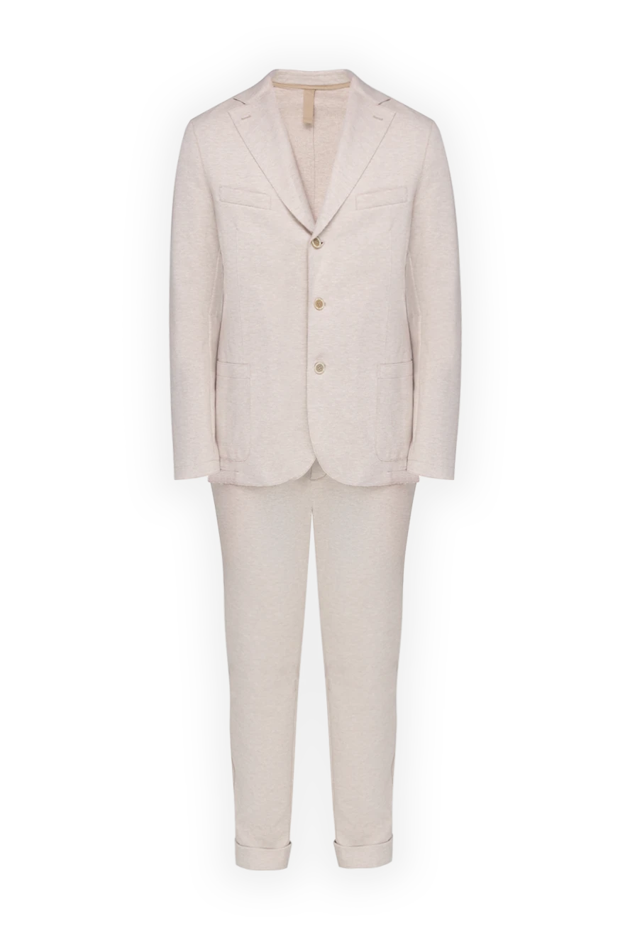 Eleventy Walking suit for men beige - 82% cotton, 15% polyamide, 3% elastane. Closure: buttons. two side pockets. Country of manufacture: Italy. Care: specialized cleaning - photo 1